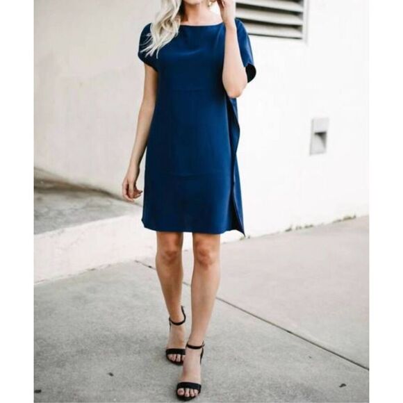 Anna Cate Eva Flutter Sleeve Dress In Dark Navy Size XSmall - Picture 2 of 8